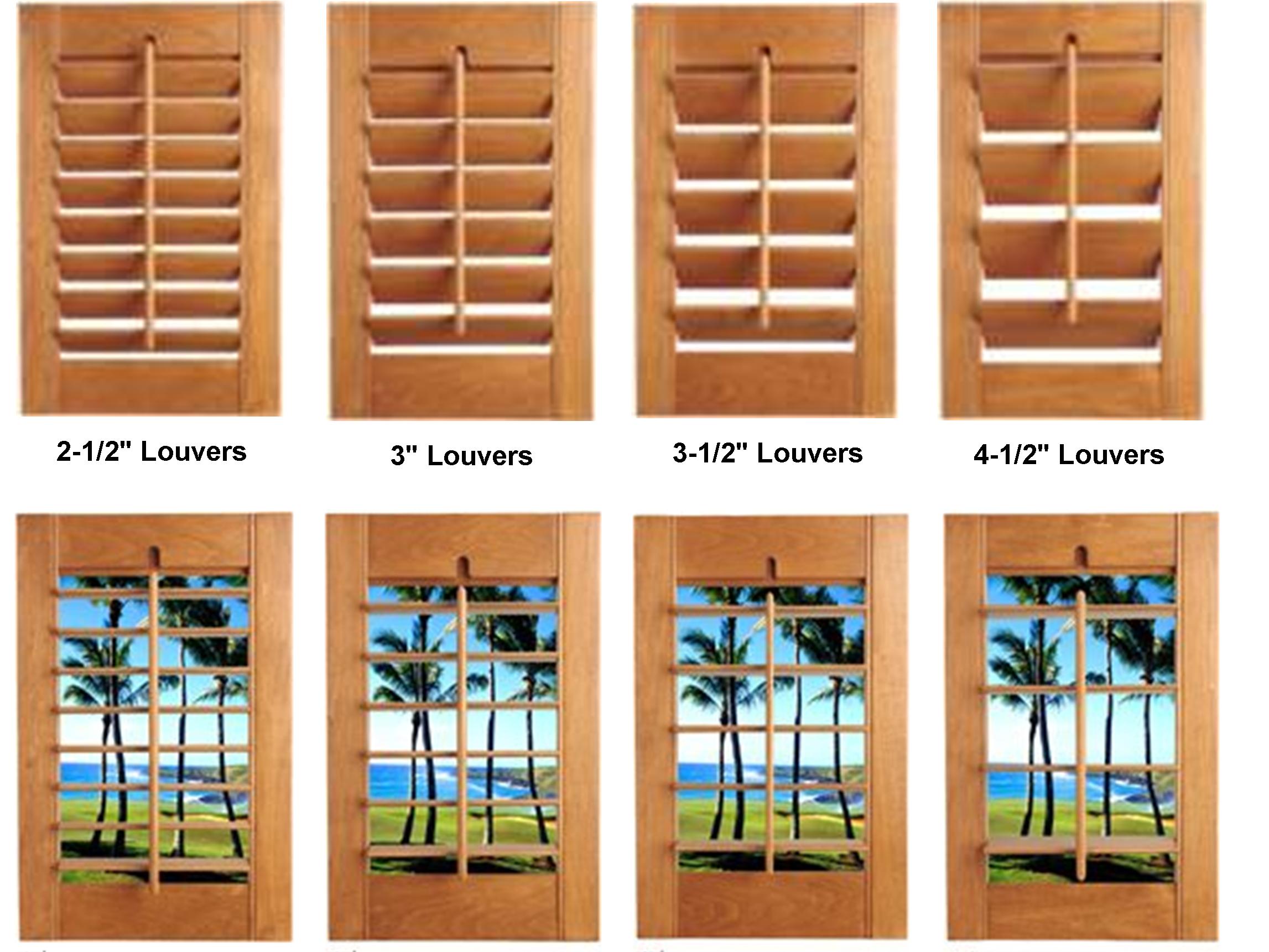 LOUVER SIZES - Shutters, Blinds, Window Blinds, Plantation Shutters, Vertical Blinds, Wood Shutters, Venetian Blinds, Window Shutters, Roman Shades